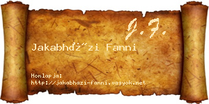 Jakabházi Fanni névjegykártya