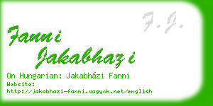 fanni jakabhazi business card