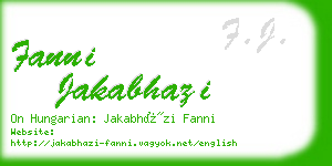 fanni jakabhazi business card